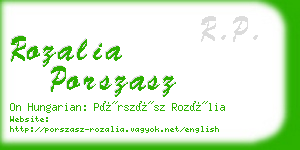 rozalia porszasz business card